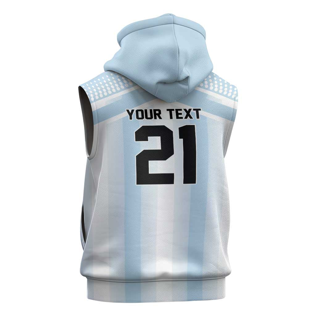Vamos Argentina WC26 Custom Sleeveless Zip Hoodie Vamos Argentina History Champions Blue - Wonder Print Shop