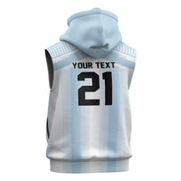 Vamos Argentina WC26 Custom Sleeveless Zip Hoodie Vamos Argentina History Champions Blue - Wonder Print Shop