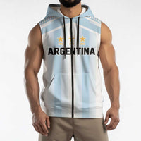 Vamos Argentina WC26 Custom Sleeveless Zip Hoodie Vamos Argentina History Champions Blue - Wonder Print Shop