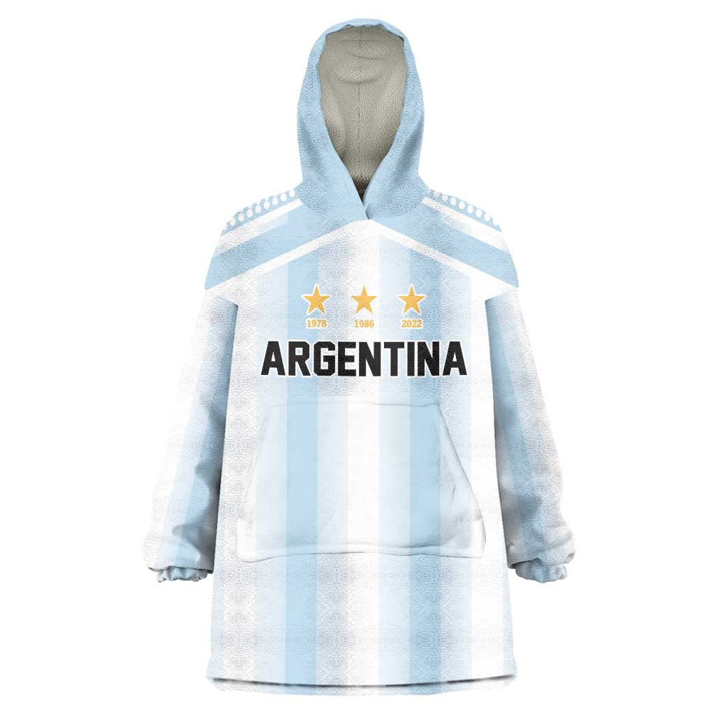Vamos Argentina WC26 Custom Wearable Blanket Hoodie Vamos Argentina History Champions Blue - Wonder Print Shop