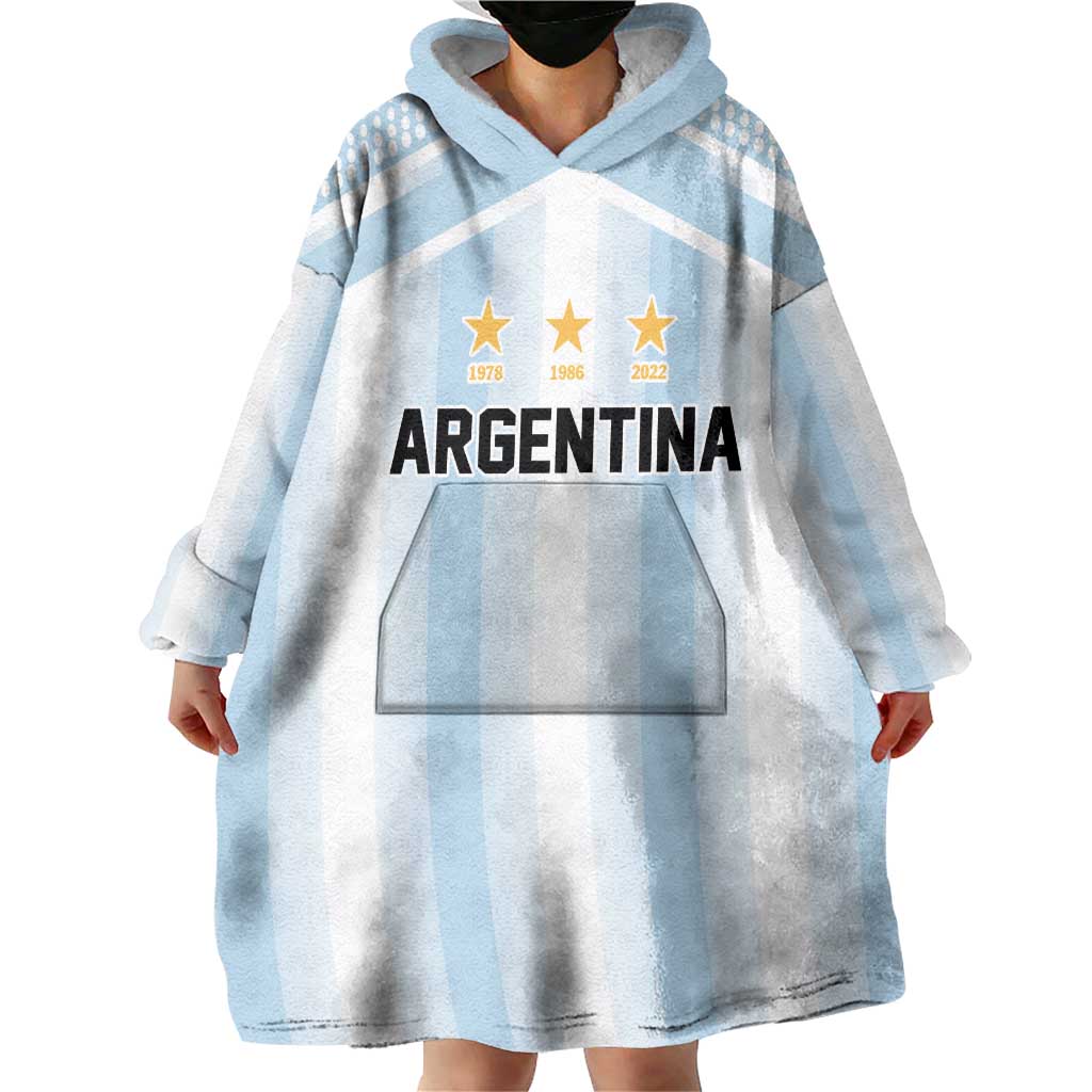 Vamos Argentina WC26 Custom Wearable Blanket Hoodie Vamos Argentina History Champions Blue - Wonder Print Shop