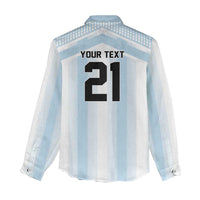 Vamos Argentina WC26 Custom Women Casual Shirt Vamos Argentina History Champions Blue - Wonder Print Shop