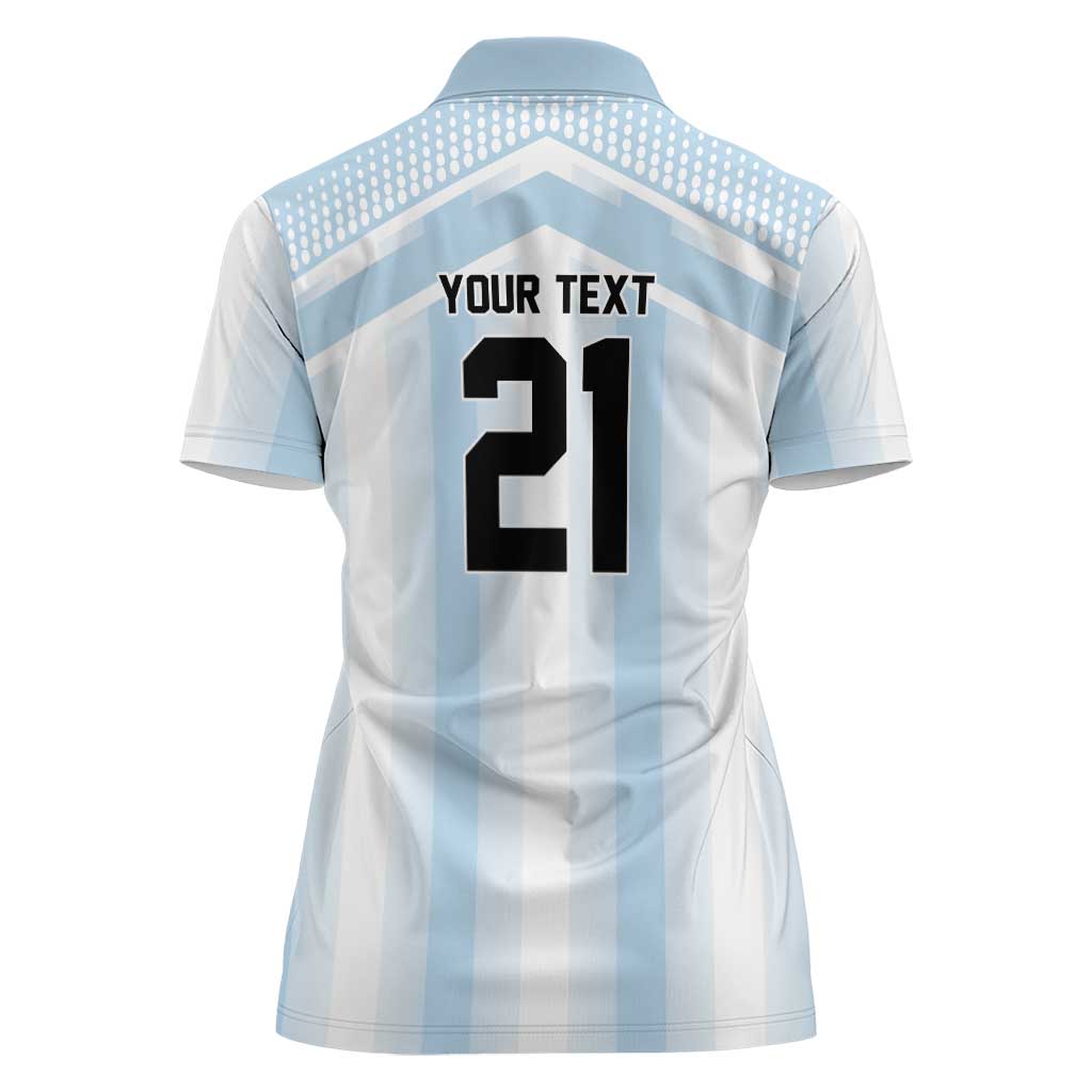 Vamos Argentina WC26 Custom Women Polo Shirt Vamos Argentina History Champions Blue - Wonder Print Shop