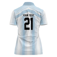 Vamos Argentina WC26 Custom Women Polo Shirt Vamos Argentina History Champions Blue - Wonder Print Shop
