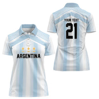 Vamos Argentina WC26 Custom Women Polo Shirt Vamos Argentina History Champions Blue - Wonder Print Shop