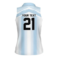 Vamos Argentina WC26 Custom Women Sleeveless Polo Shirt Vamos Argentina History Champions Blue - Wonder Print Shop
