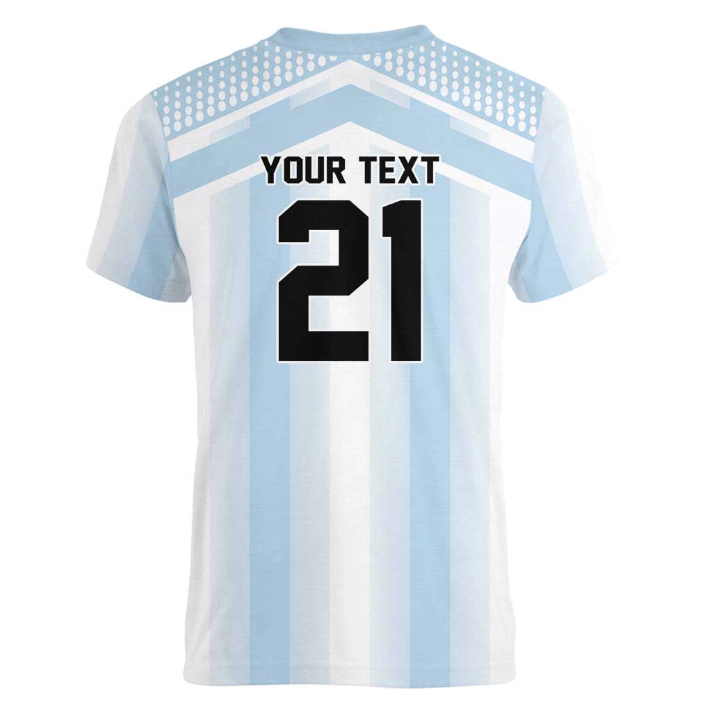Vamos Argentina WC26 Custom Women V-Neck T-Shirt Vamos Argentina History Champions Blue - Wonder Print Shop