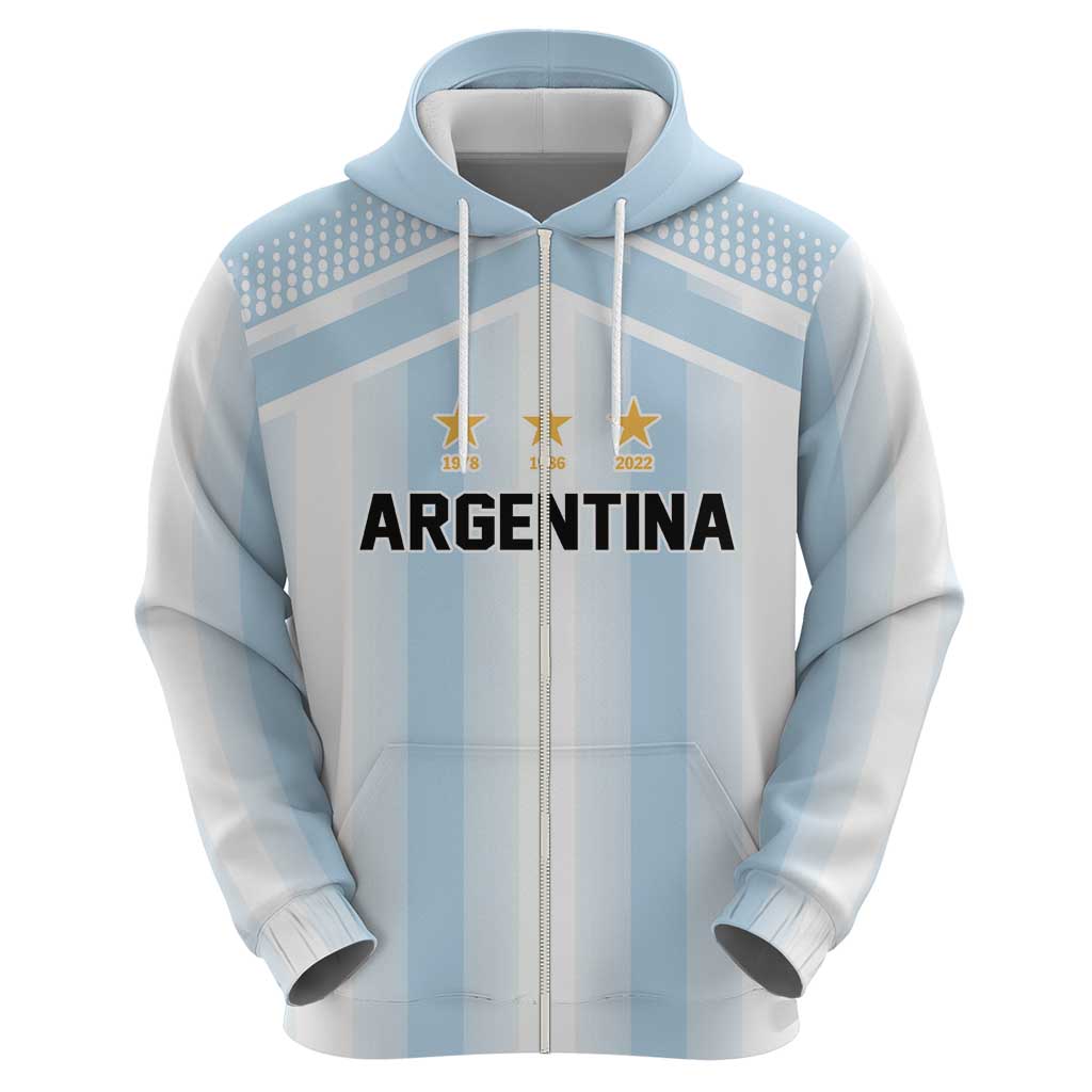 Vamos Argentina WC26 Custom Zip Hoodie Vamos Argentina History Champions Blue - Wonder Print Shop