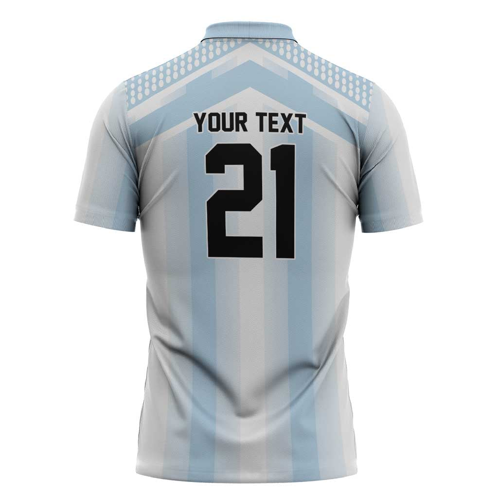 Vamos Argentina WC26 Custom Zipper Polo Shirt Vamos Argentina History Champions Blue - Wonder Print Shop