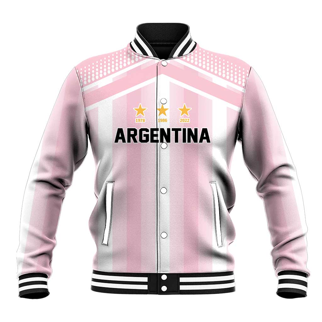 Vamos Argentina WC26 Custom Baseball Jacket Vamos Argentina History Champions Pink - Wonder Print Shop