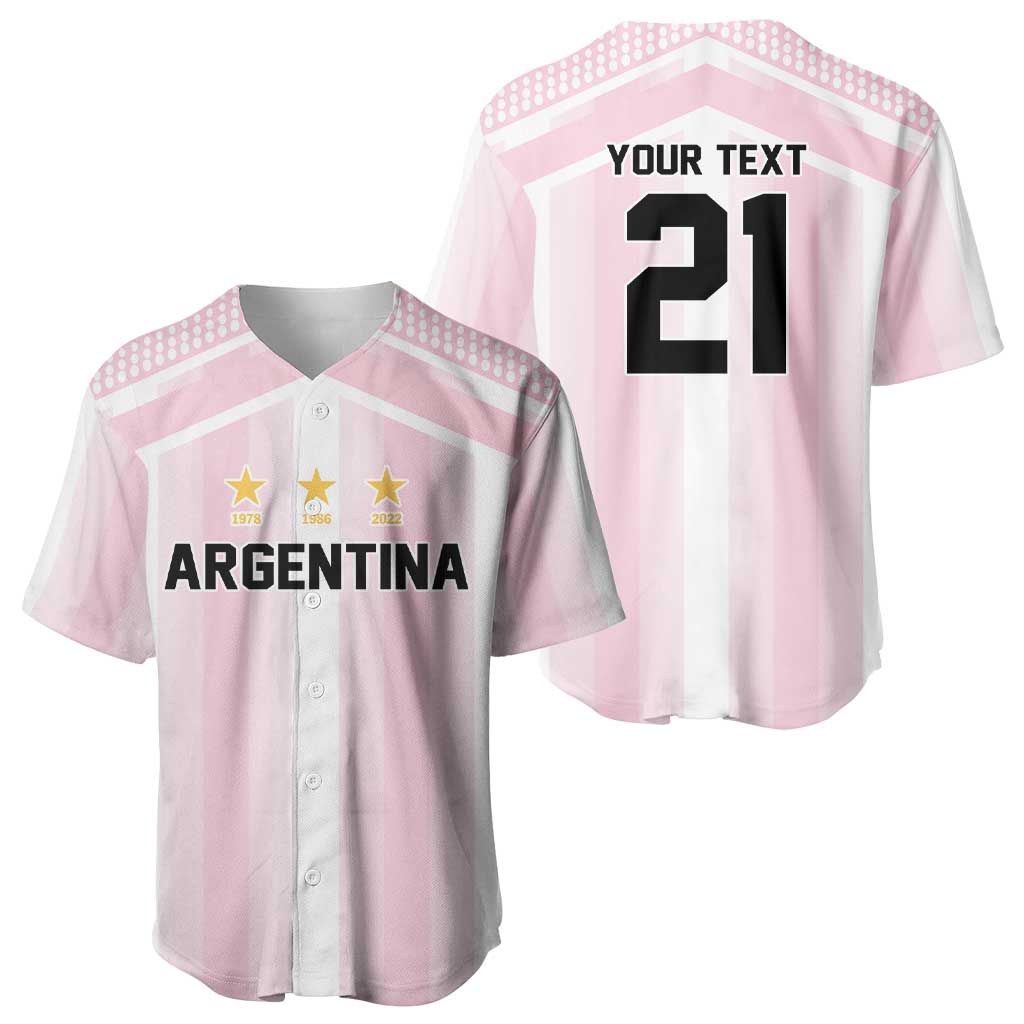 Vamos Argentina WC26 Custom Baseball Jersey Vamos Argentina History Champions Pink - Wonder Print Shop