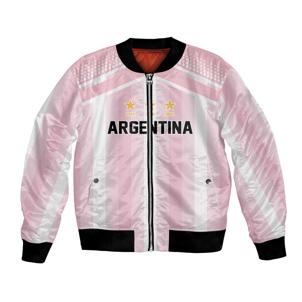 Vamos Argentina WC26 Custom Bomber Jacket Vamos Argentina History Champions Pink - Wonder Print Shop