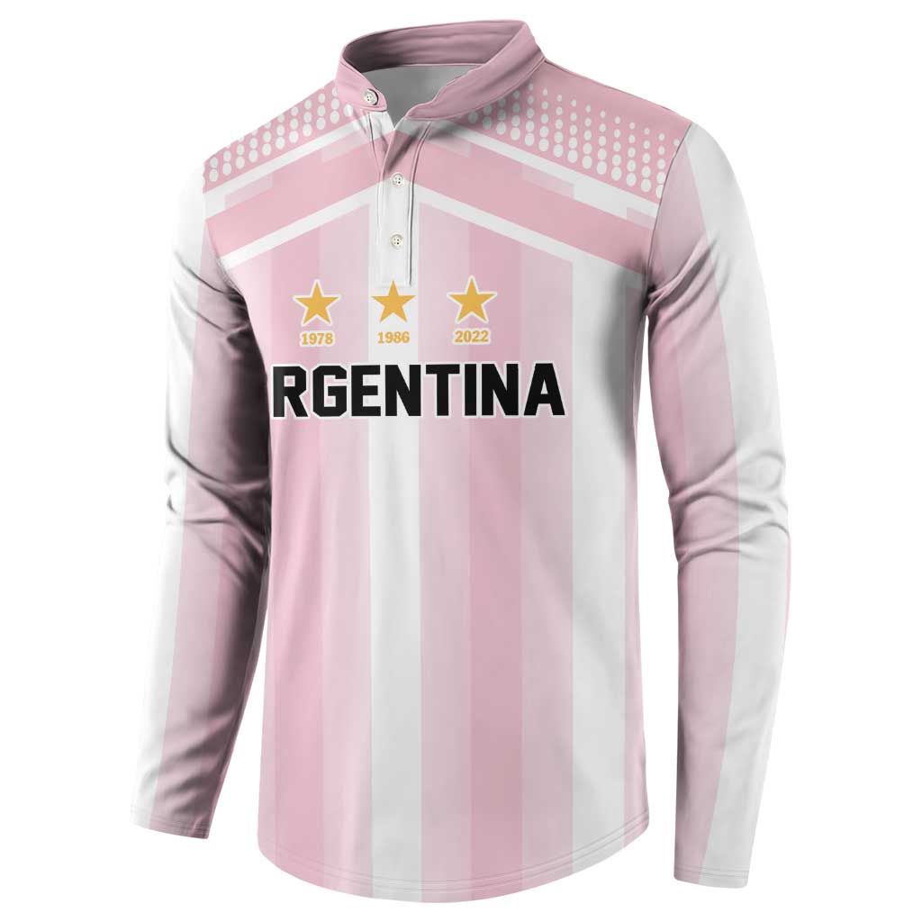 Vamos Argentina WC26 Custom Button Sweatshirt Vamos Argentina History Champions Pink - Wonder Print Shop