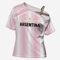 Vamos Argentina WC26 Custom Cross Shoulder Shirt Vamos Argentina History Champions Pink - Wonder Print Shop
