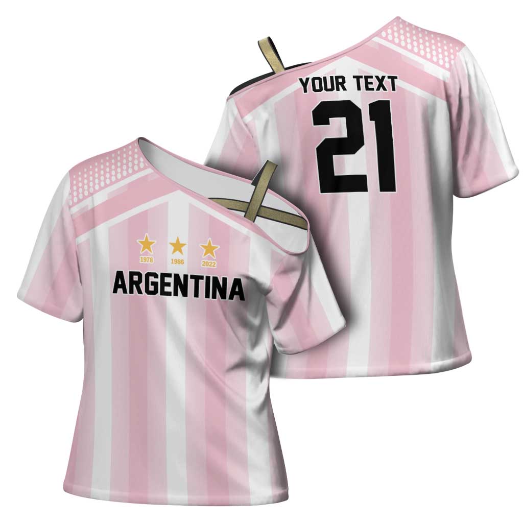 Vamos Argentina WC26 Custom Cross Shoulder Shirt Vamos Argentina History Champions Pink - Wonder Print Shop