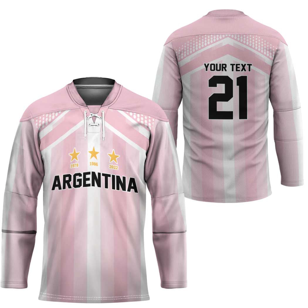 Vamos Argentina WC26 Custom Hockey Jersey Vamos Argentina History Champions Pink - Wonder Print Shop