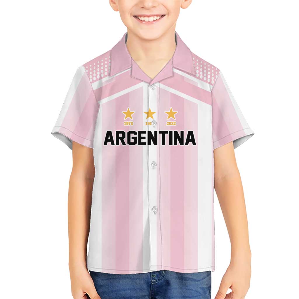 Vamos Argentina WC26 Custom Kid Hawaiian Shirt Vamos Argentina History Champions Pink - Wonder Print Shop