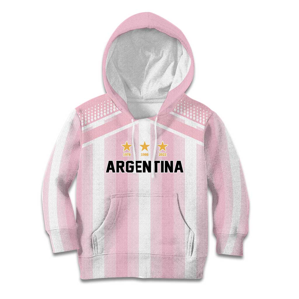 Vamos Argentina WC26 Custom Kid Hoodie Vamos Argentina History Champions Pink - Wonder Print Shop