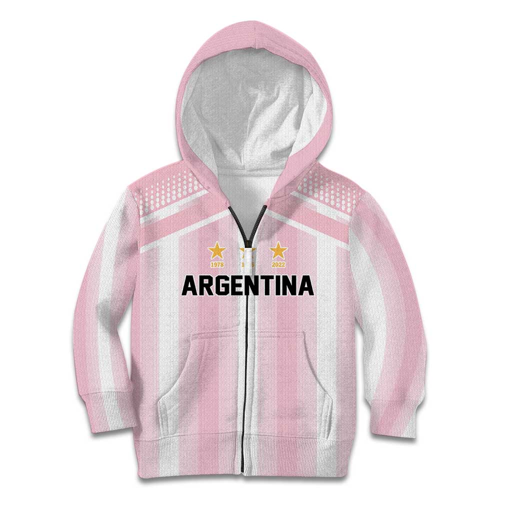 Vamos Argentina WC26 Custom Kid Hoodie Vamos Argentina History Champions Pink - Wonder Print Shop