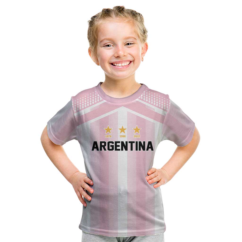 Vamos Argentina WC26 Custom Kid T Shirt Vamos Argentina History Champions Pink - Wonder Print Shop