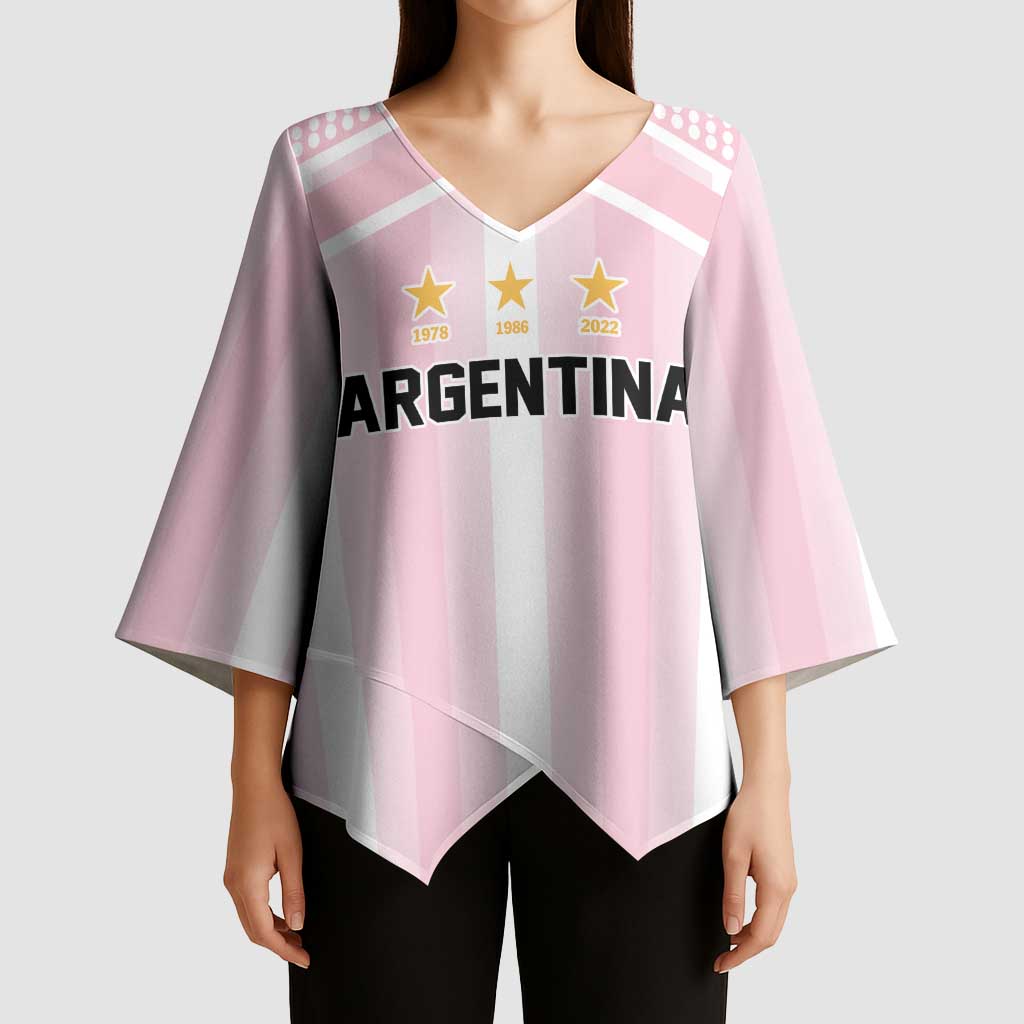 Vamos Argentina WC26 Custom Kimono Sleeve Blouse Vamos Argentina History Champions Pink - Wonder Print Shop