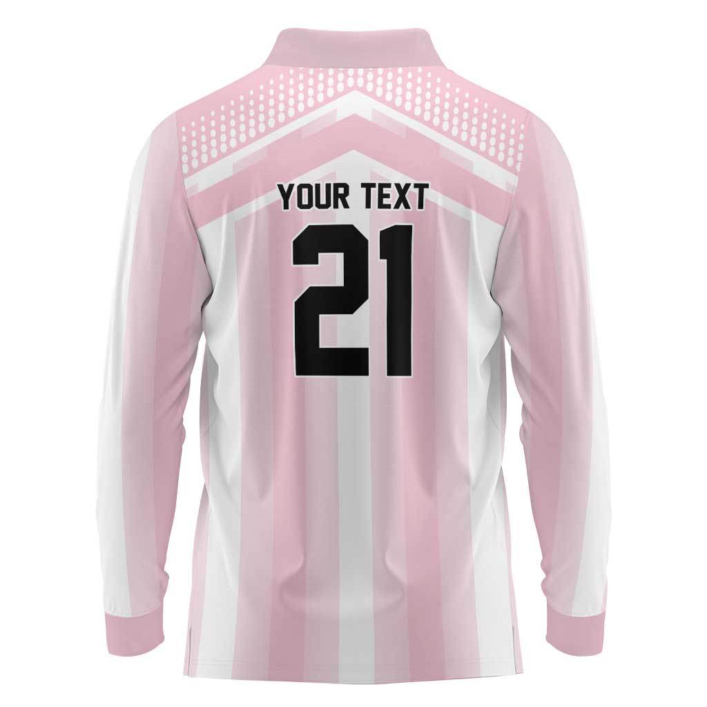 Vamos Argentina WC26 Custom Long Sleeve Polo Shirt Vamos Argentina History Champions Pink - Wonder Print Shop