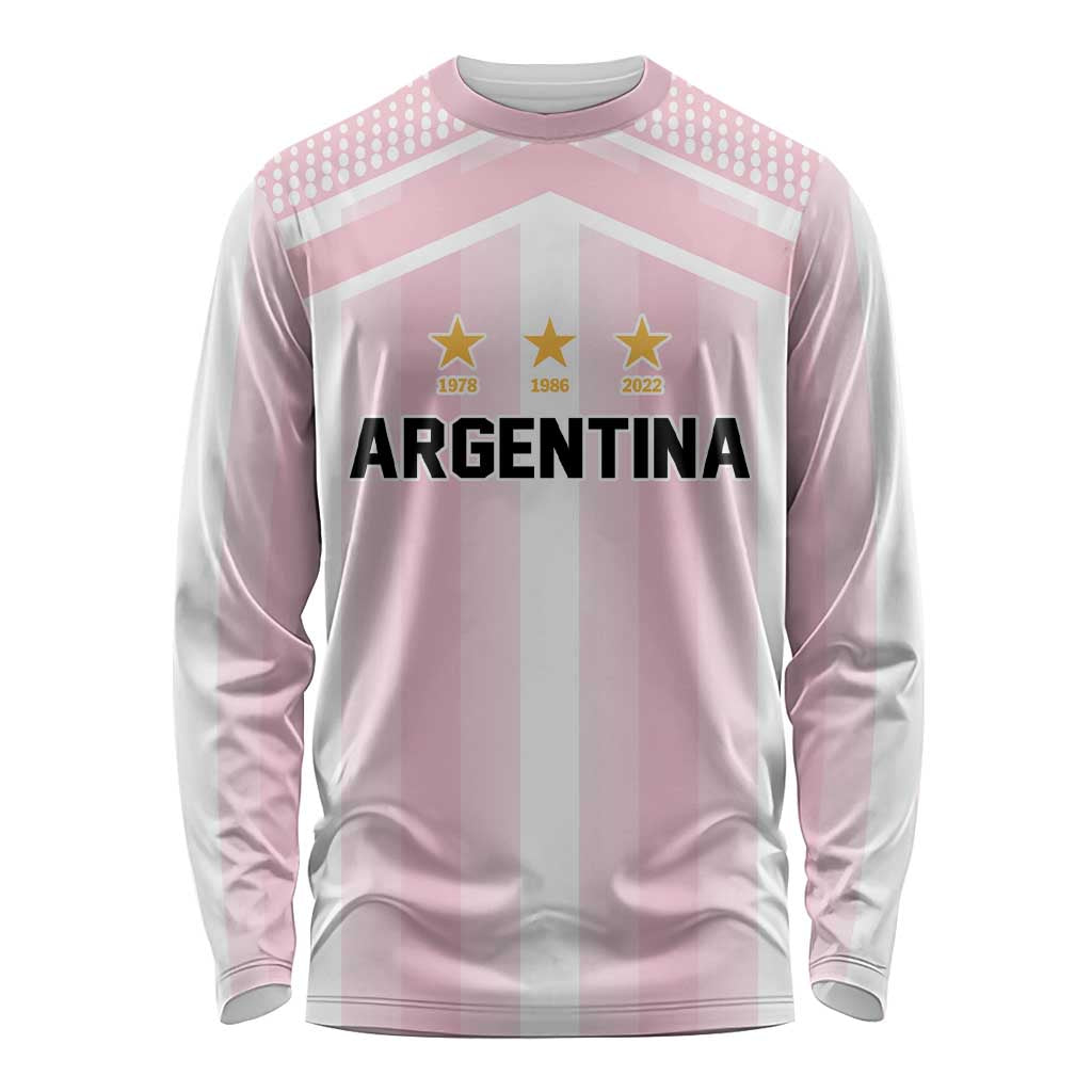 Vamos Argentina WC26 Custom Long Sleeve Shirt Vamos Argentina History Champions Pink - Wonder Print Shop
