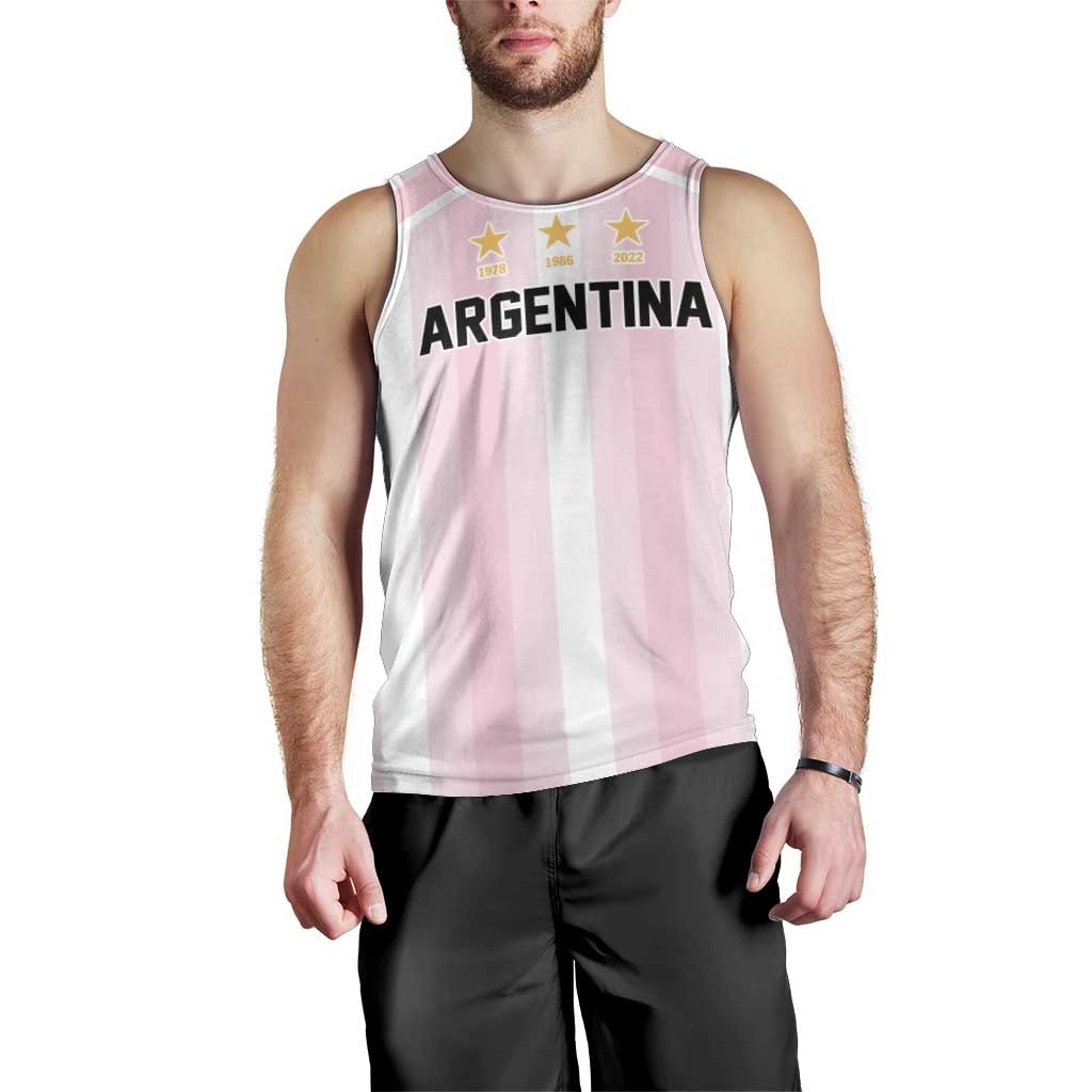 Vamos Argentina WC26 Custom Men Tank Top Vamos Argentina History Champions Pink - Wonder Print Shop
