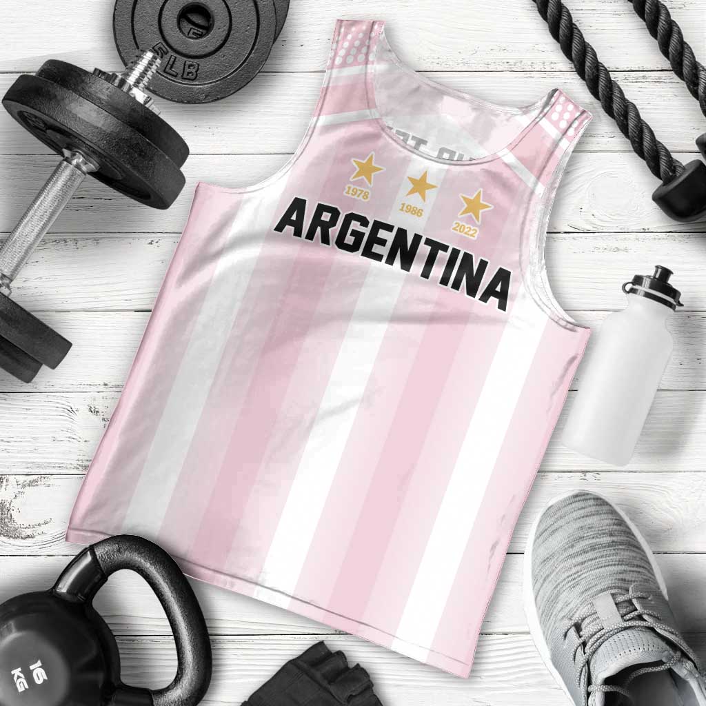 Vamos Argentina WC26 Custom Men Tank Top Vamos Argentina History Champions Pink - Wonder Print Shop