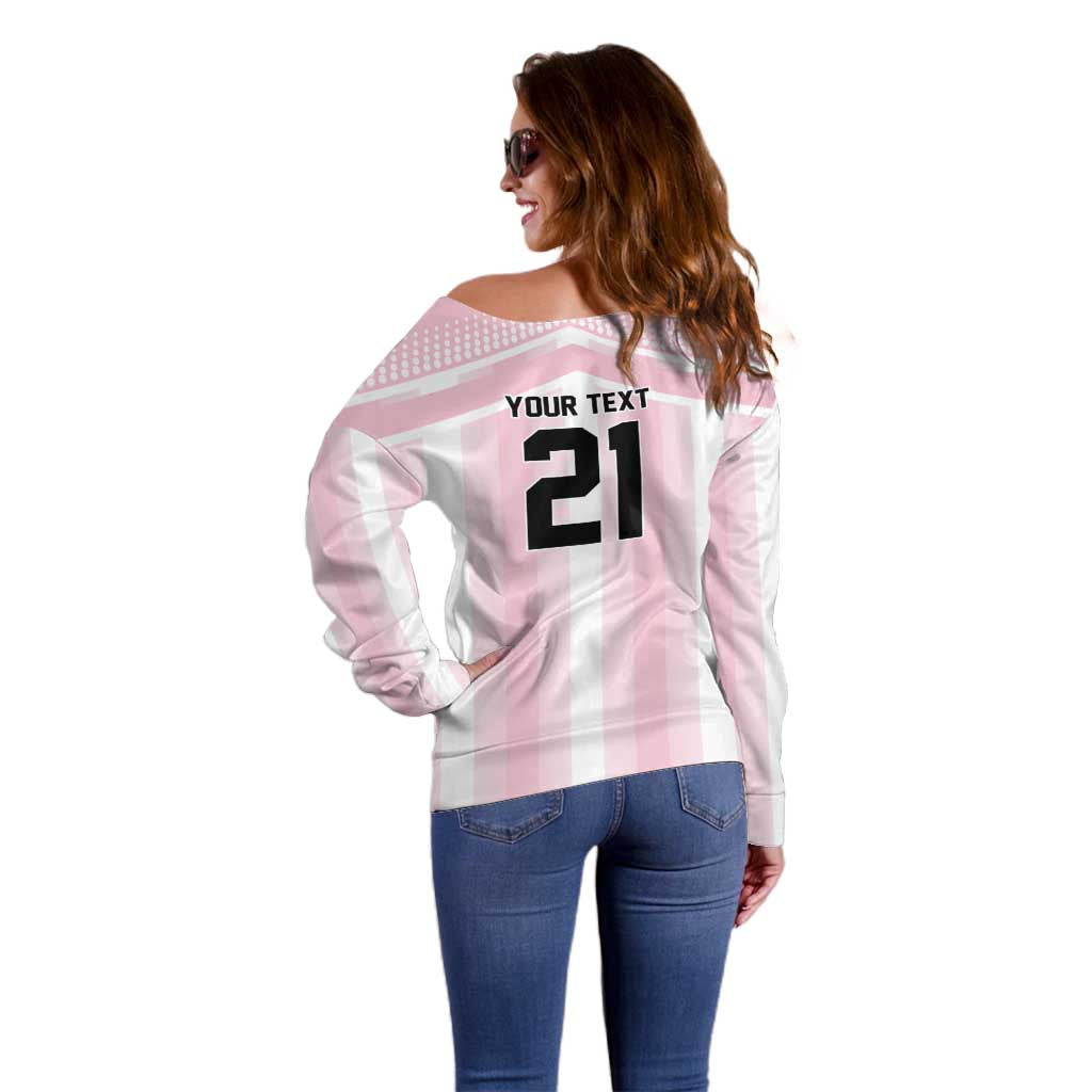 Vamos Argentina WC26 Custom Off Shoulder Sweater Vamos Argentina History Champions Pink - Wonder Print Shop