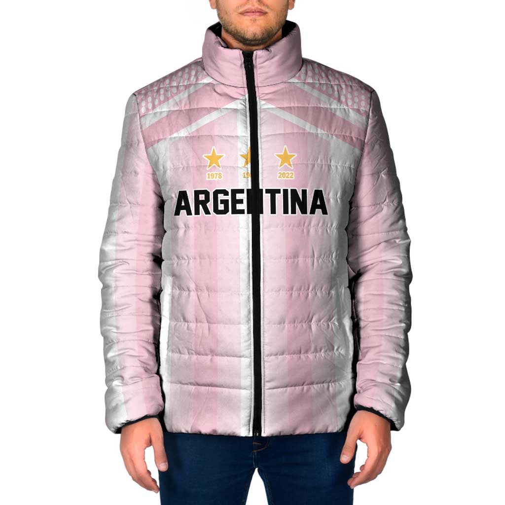 Vamos Argentina WC26 Custom Padded Jacket Vamos Argentina History Champions Pink - Wonder Print Shop