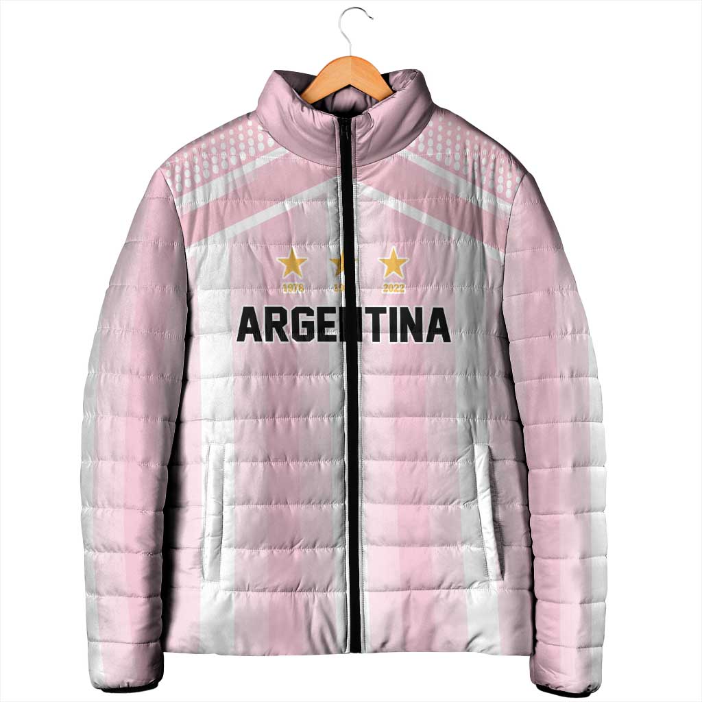 Vamos Argentina WC26 Custom Padded Jacket Vamos Argentina History Champions Pink - Wonder Print Shop