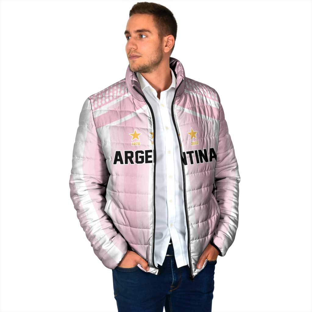 Vamos Argentina WC26 Custom Padded Jacket Vamos Argentina History Champions Pink - Wonder Print Shop