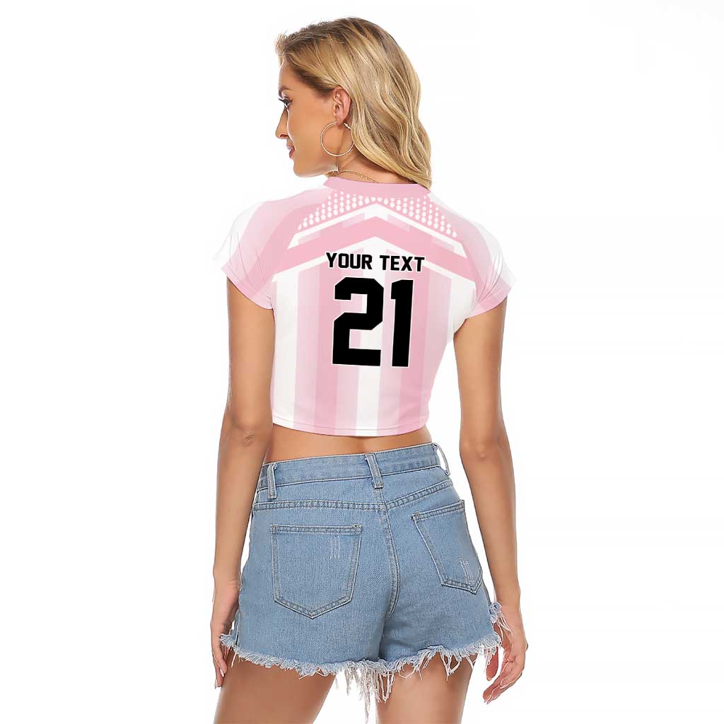 Vamos Argentina WC26 Custom Raglan Cropped T Shirt Vamos Argentina History Champions Pink - Wonder Print Shop