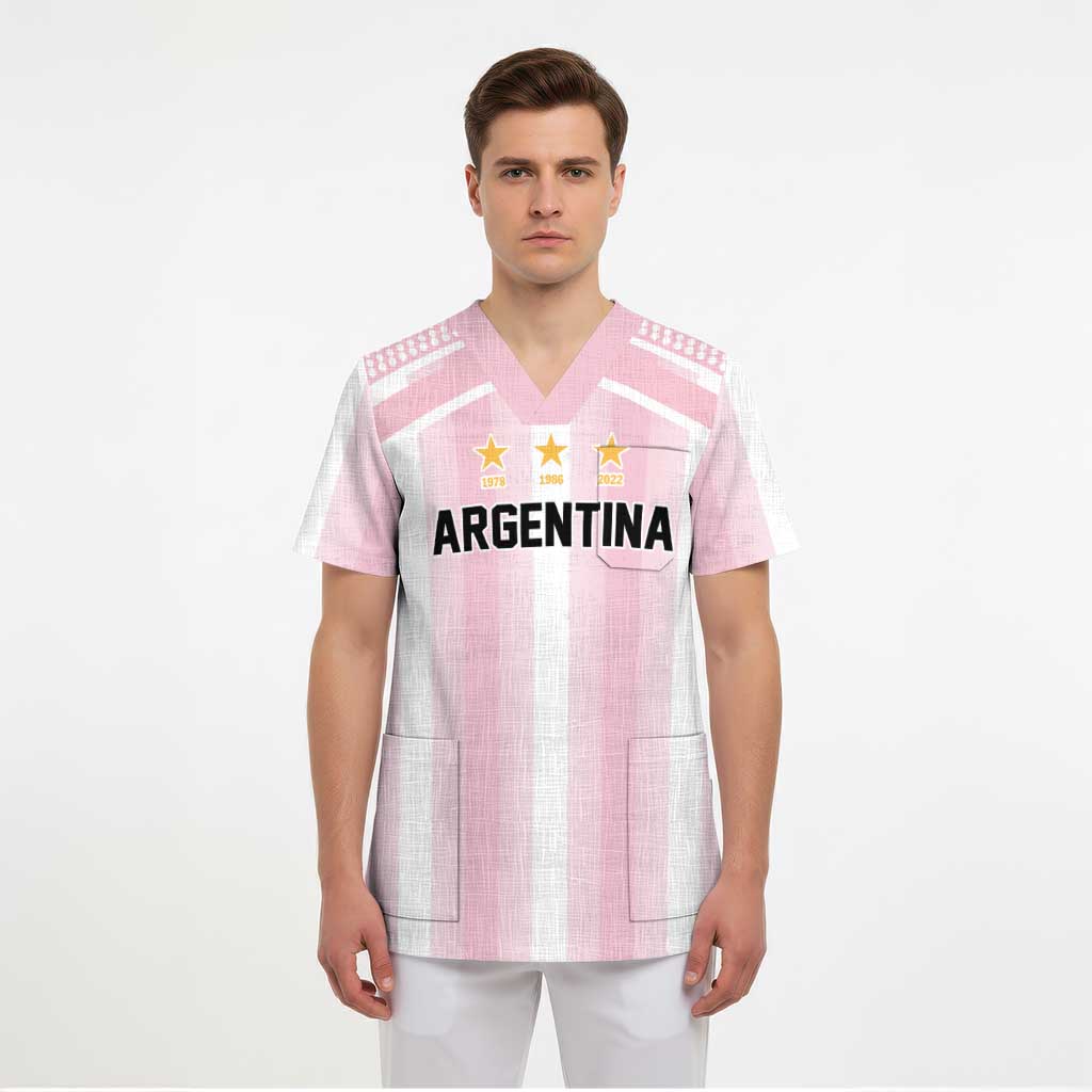 Vamos Argentina WC26 Custom Scrub Top Vamos Argentina History Champions Pink - Wonder Print Shop