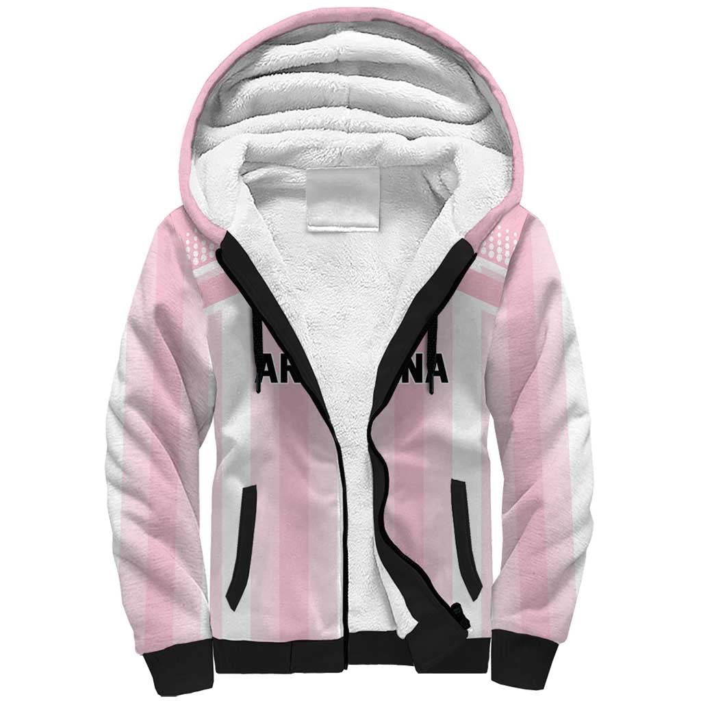 Vamos Argentina WC26 Custom Sherpa Hoodie Vamos Argentina History Champions Pink - Wonder Print Shop