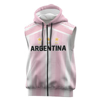 Vamos Argentina WC26 Custom Sleeveless Zip Hoodie Vamos Argentina History Champions Pink - Wonder Print Shop
