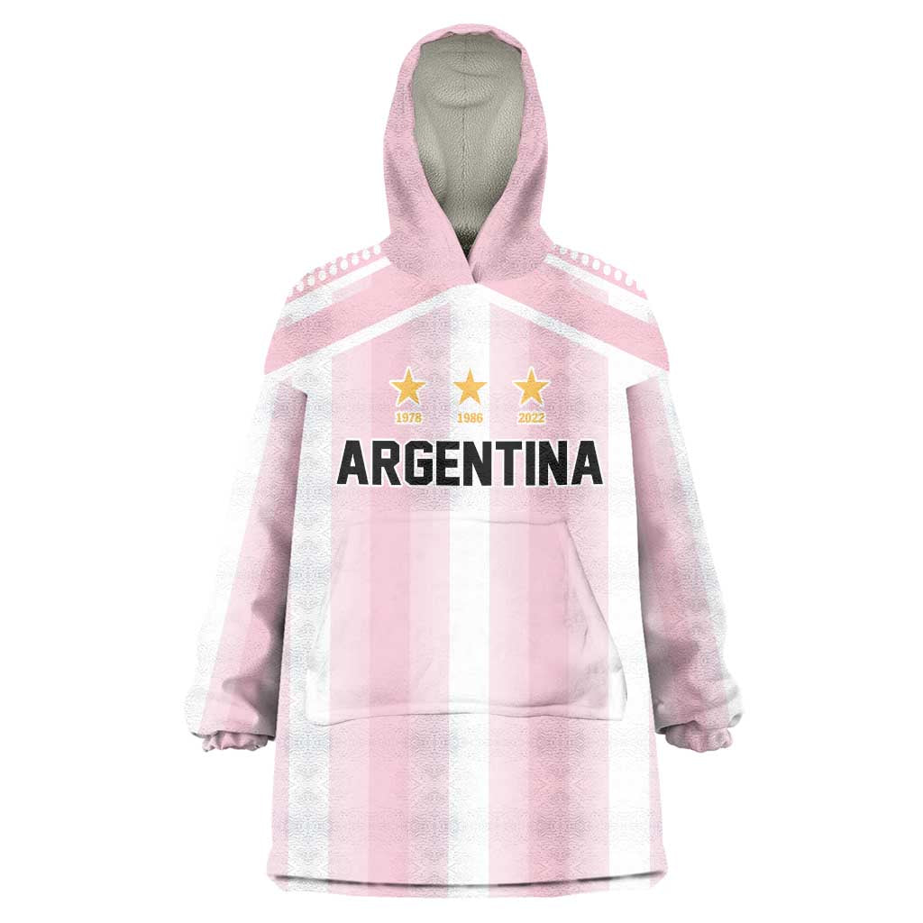 Vamos Argentina WC26 Custom Wearable Blanket Hoodie Vamos Argentina History Champions Pink - Wonder Print Shop
