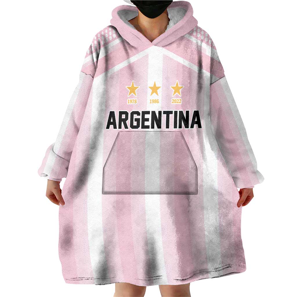 Vamos Argentina WC26 Custom Wearable Blanket Hoodie Vamos Argentina History Champions Pink - Wonder Print Shop