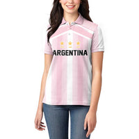 Vamos Argentina WC26 Custom Women Polo Shirt Vamos Argentina History Champions Pink - Wonder Print Shop
