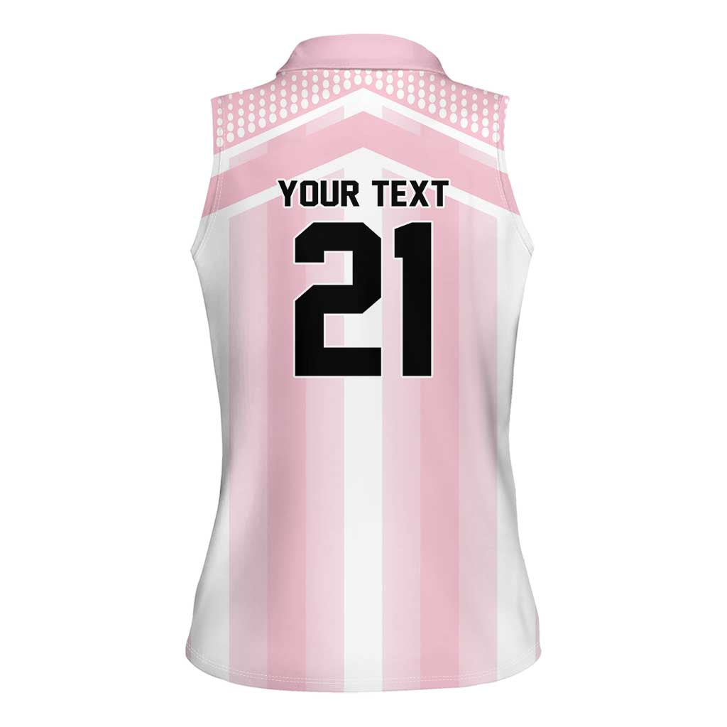 Vamos Argentina WC26 Custom Women Sleeveless Polo Shirt Vamos Argentina History Champions Pink - Wonder Print Shop
