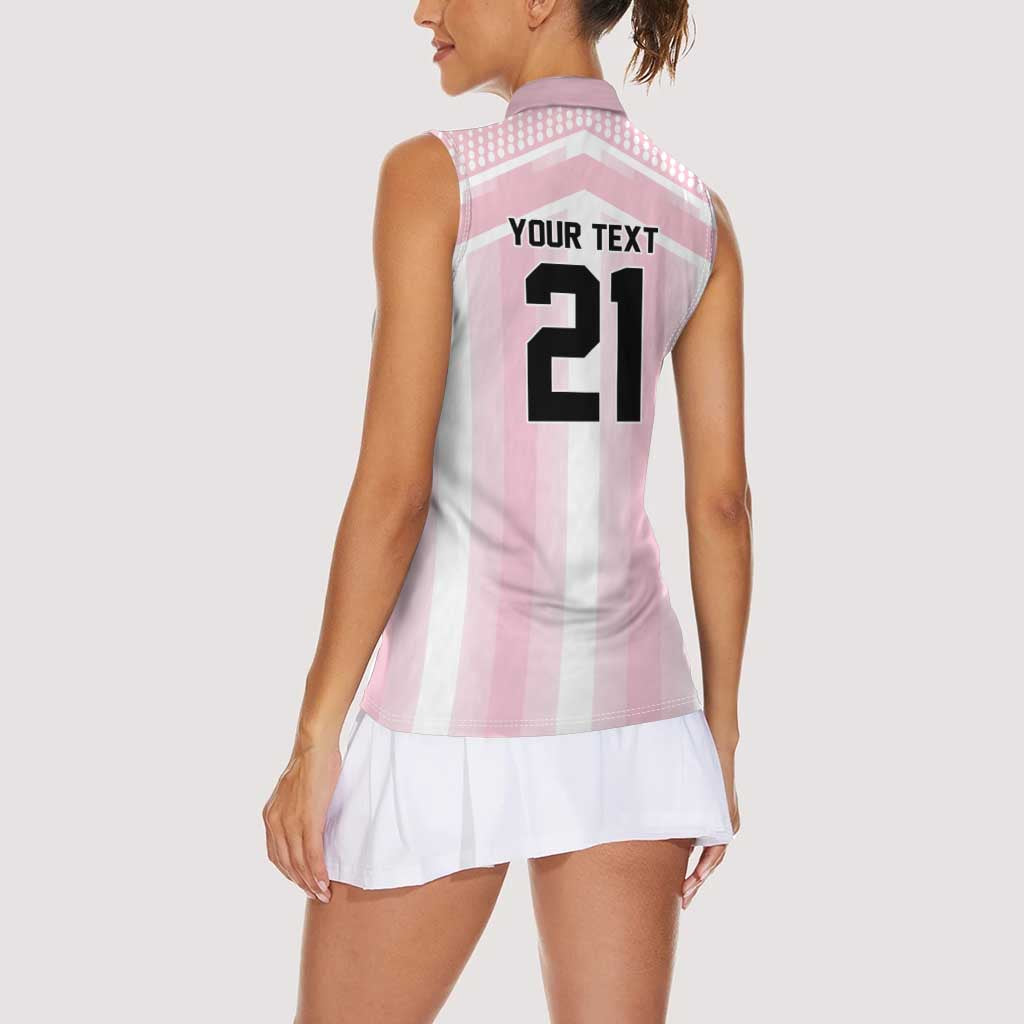 Vamos Argentina WC26 Custom Women Sleeveless Polo Shirt Vamos Argentina History Champions Pink - Wonder Print Shop