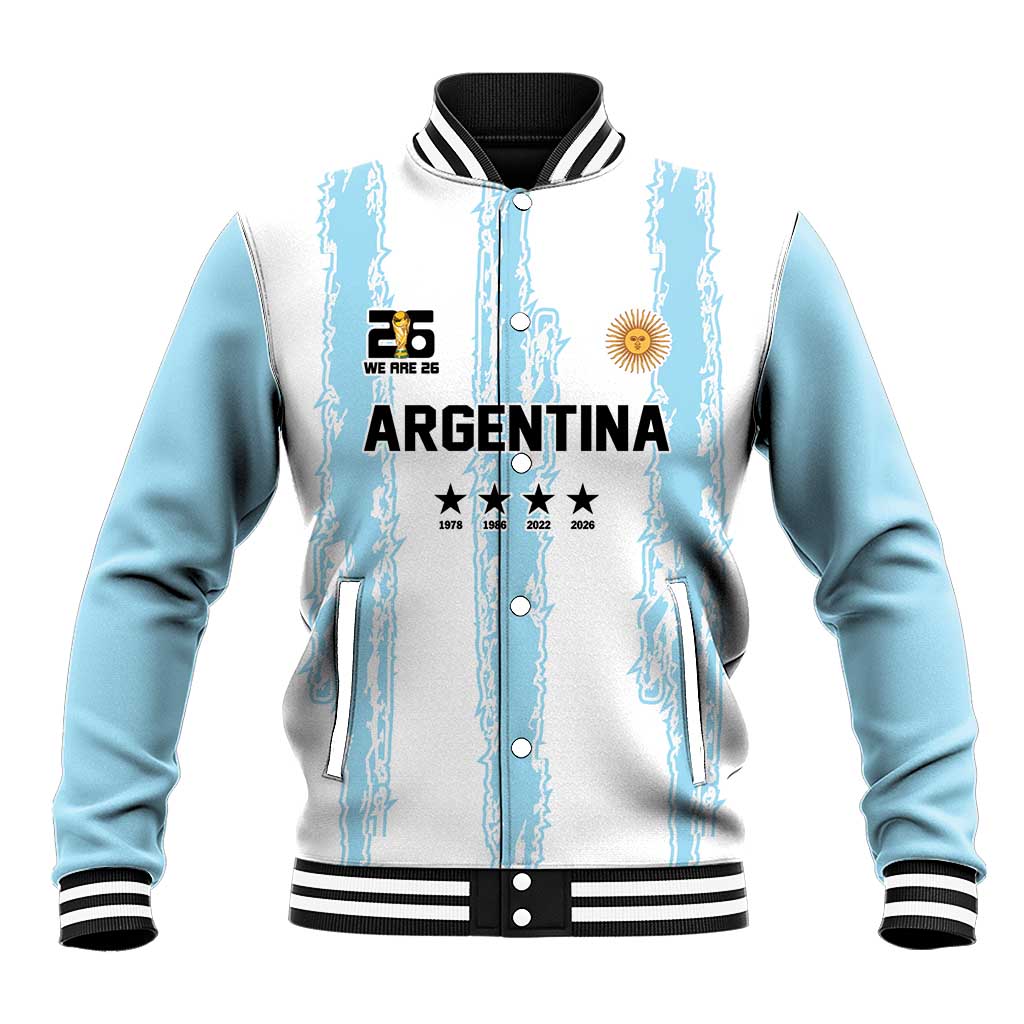World Football 2026 Argentina Custom Baseball Jacket Past Champions Future Legends Blue - Wonder Print Shop