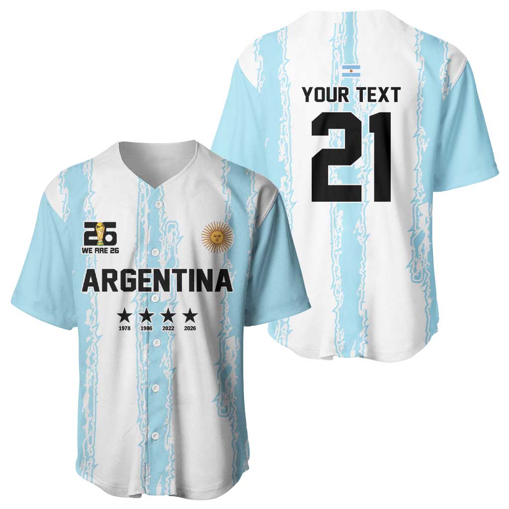 World Football 2026 Argentina Custom Baseball Jersey Past Champions Future Legends Blue - Wonder Print Shop