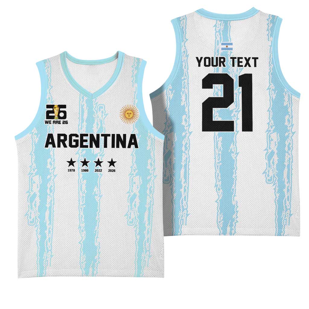 World Football 2026 Argentina Custom Basketball Jersey Past Champions Future Legends Blue - Wonder Print Shop