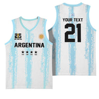 World Football 2026 Argentina Custom Basketball Jersey Past Champions Future Legends Blue - Wonder Print Shop