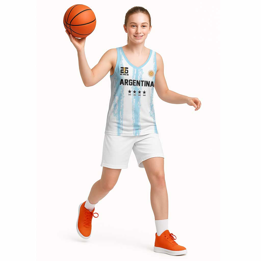World Football 2026 Argentina Custom Basketball Jersey Past Champions Future Legends Blue - Wonder Print Shop