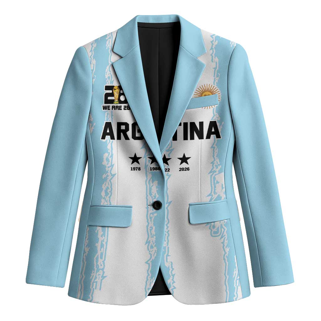 World Football 2026 Argentina Custom Blazer Past Champions Future Legends Blue - Wonder Print Shop