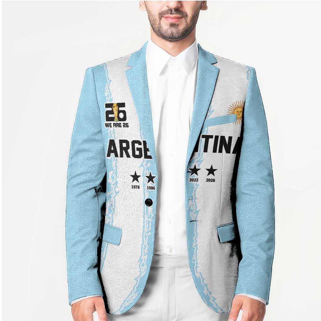 World Football 2026 Argentina Custom Blazer Past Champions Future Legends Blue - Wonder Print Shop