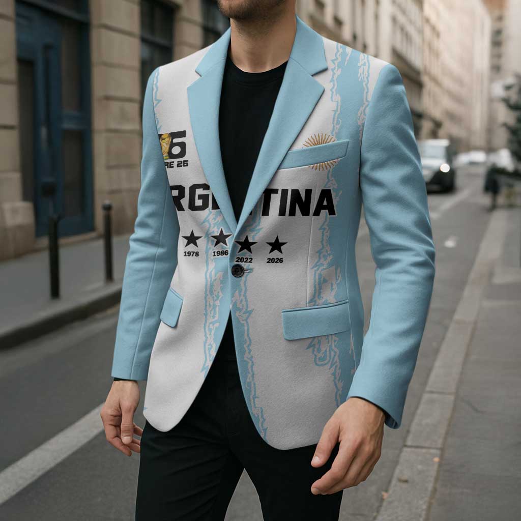 World Football 2026 Argentina Custom Blazer Past Champions Future Legends Blue - Wonder Print Shop